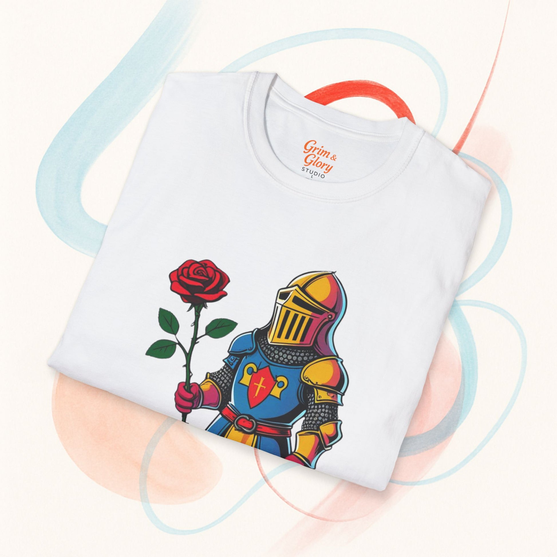 Charmig riddare-T-shirt, söt hjälte-T-shirt, rolig present till honom, alla hjärtans dag-present, unisex-T-shirt för spelare