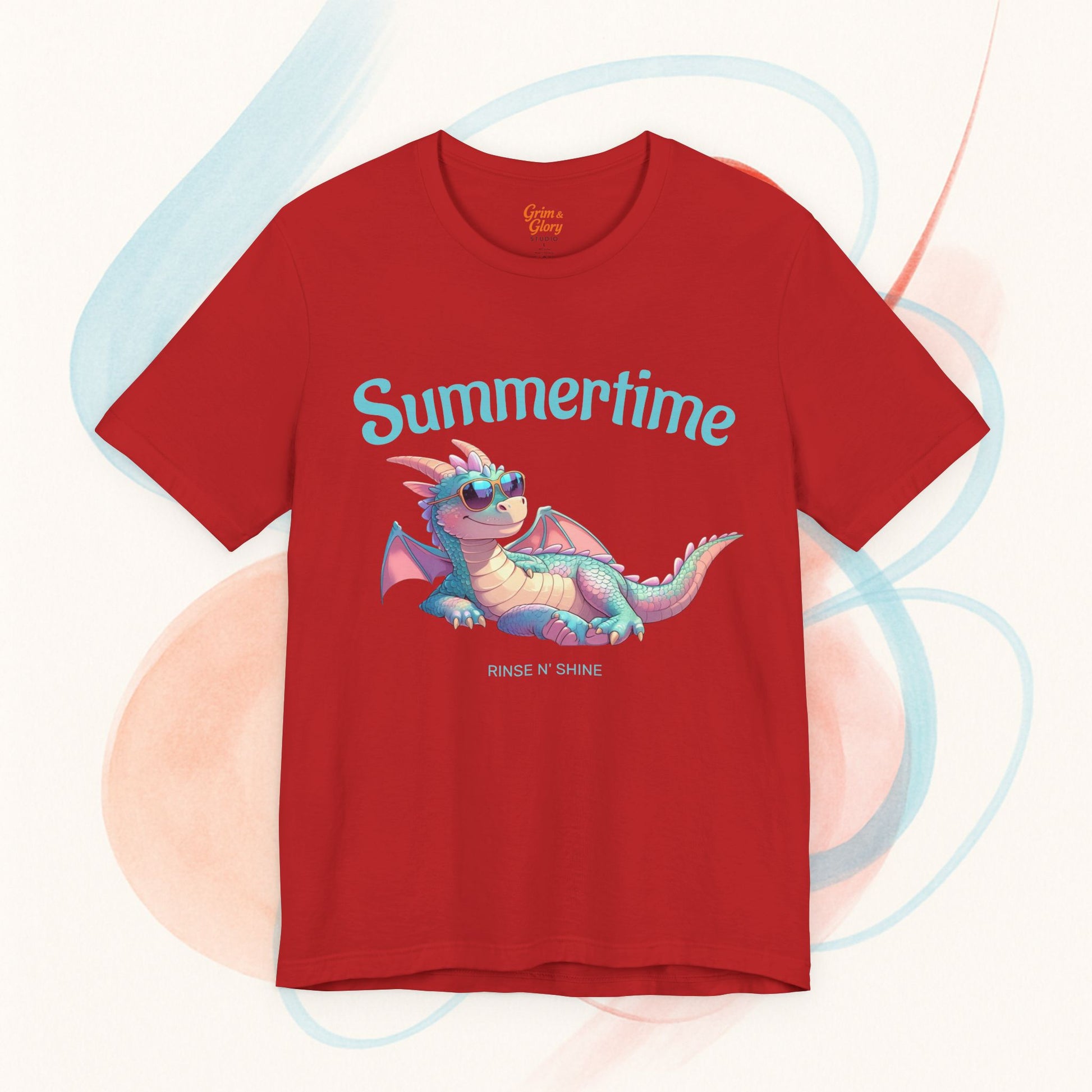 Lekfull Sommartröja med Drake – Unisex T-shirt med Drakmotiv, Magisk Fantasi T-shirt för Barn och Vuxna, Perfekt Present för Drakälskare