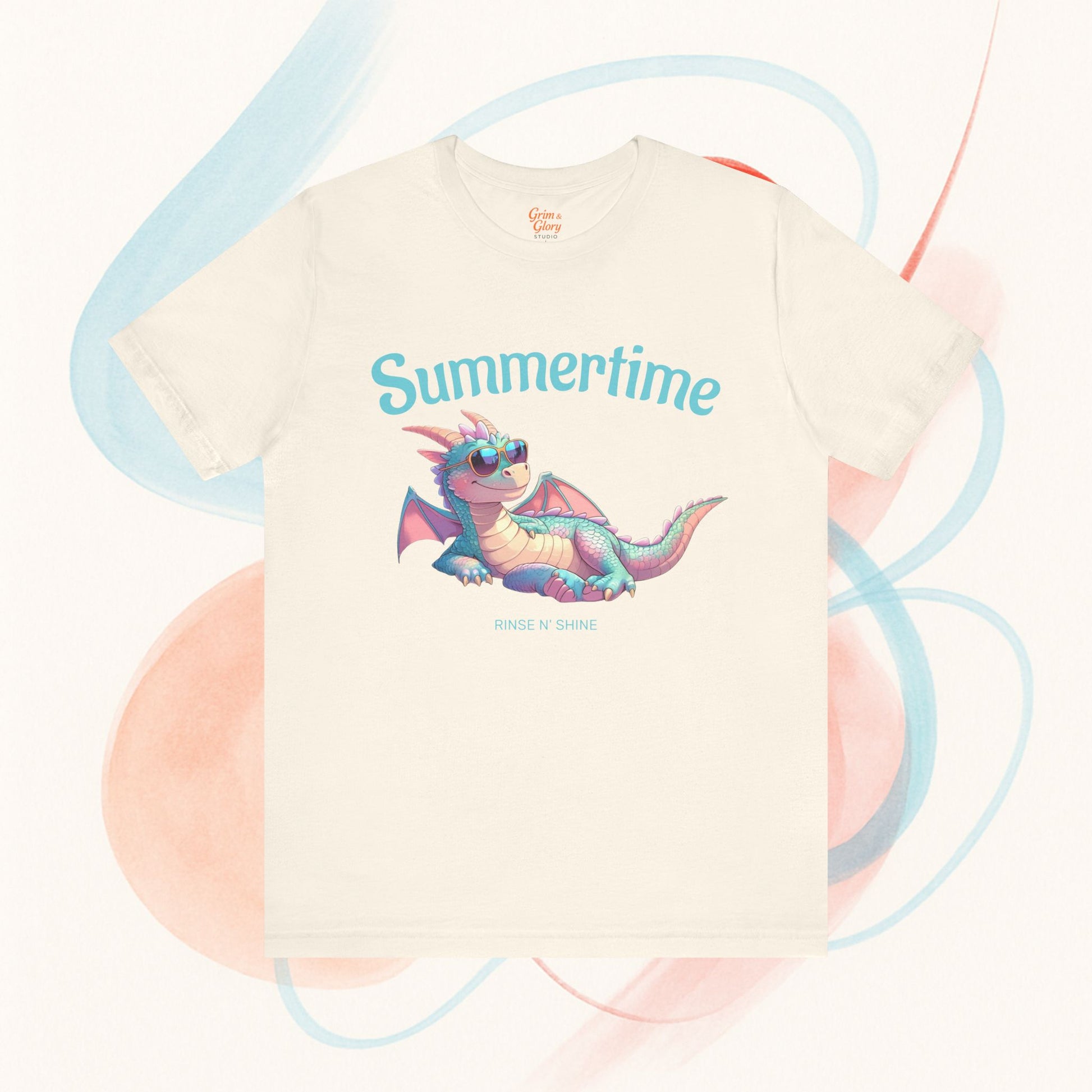 Lekfull Sommartröja med Drake – Unisex T-shirt med Drakmotiv, Magisk Fantasi T-shirt för Barn och Vuxna, Perfekt Present för Drakälskare
