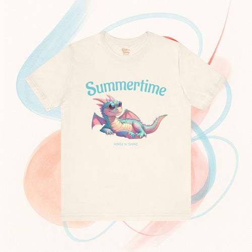 Lekfull Sommartröja med Drake – Unisex T-shirt med Drakmotiv, Magisk Fantasi T-shirt för Barn och Vuxna, Perfekt Present för Drakälskare