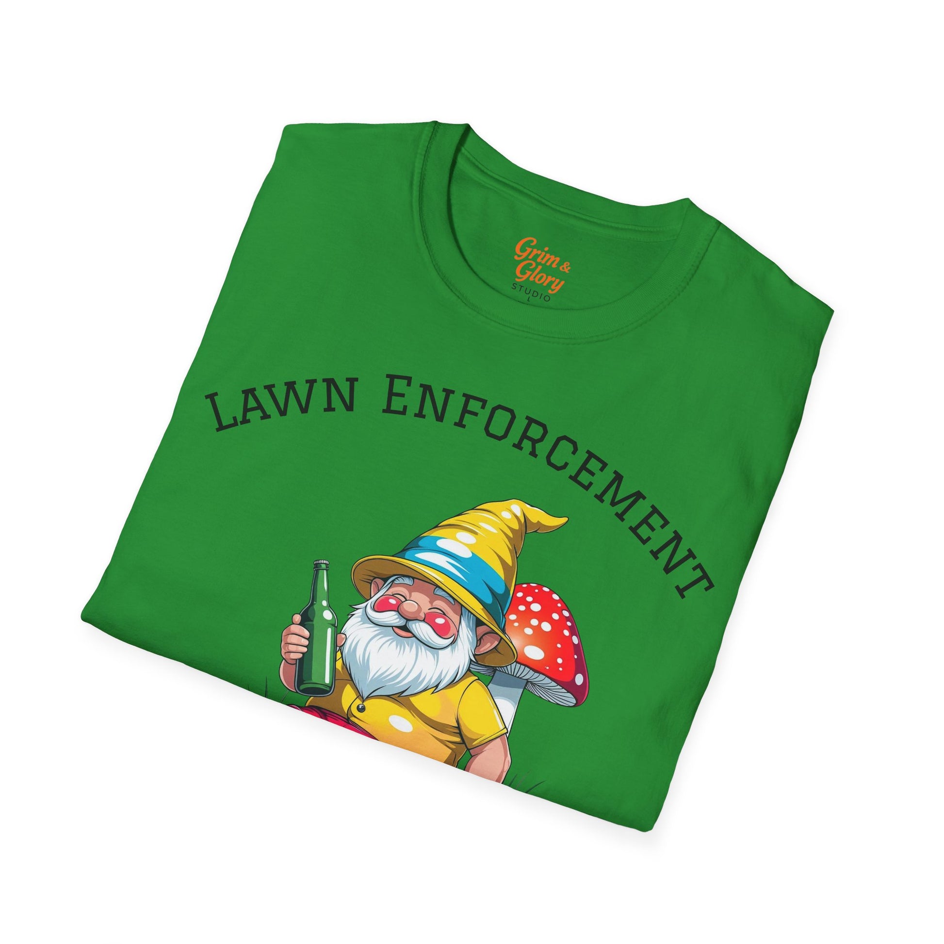 Funny Lawn Enforcement Off Duty T-Shirt, Gnome Shirt, Garden Humor Tee