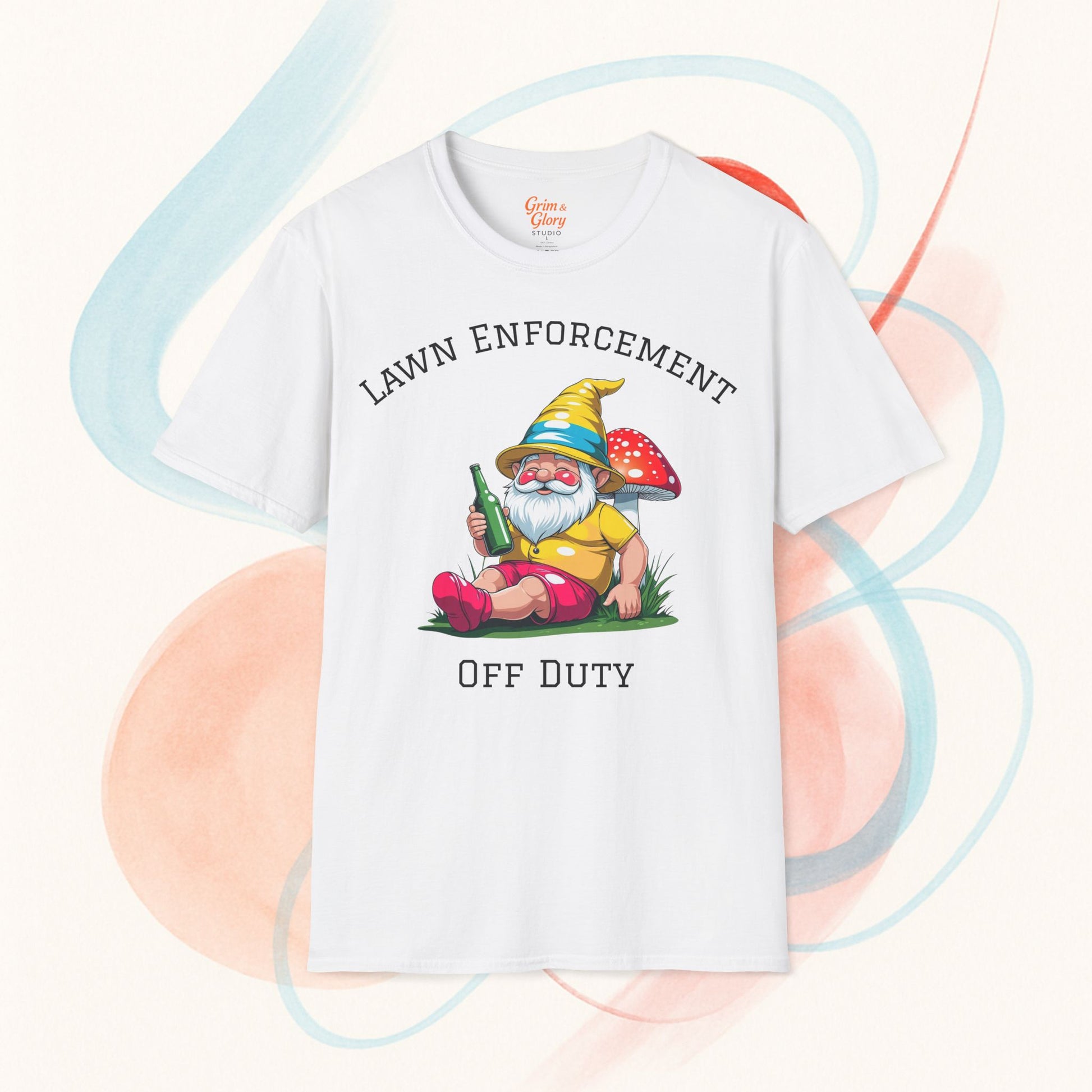 Funny Lawn Enforcement Off Duty T-Shirt, Gnome Shirt, Garden Humor Tee