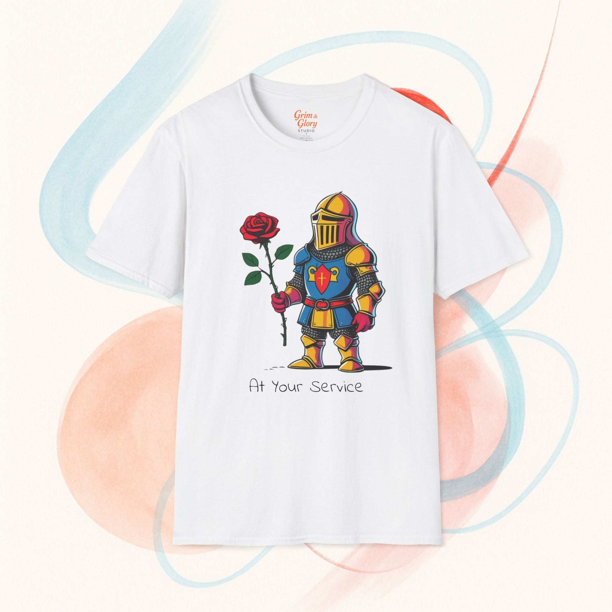 Charmig riddare-T-shirt, söt hjälte-T-shirt, rolig present till honom, alla hjärtans dag-present, unisex-T-shirt för spelare