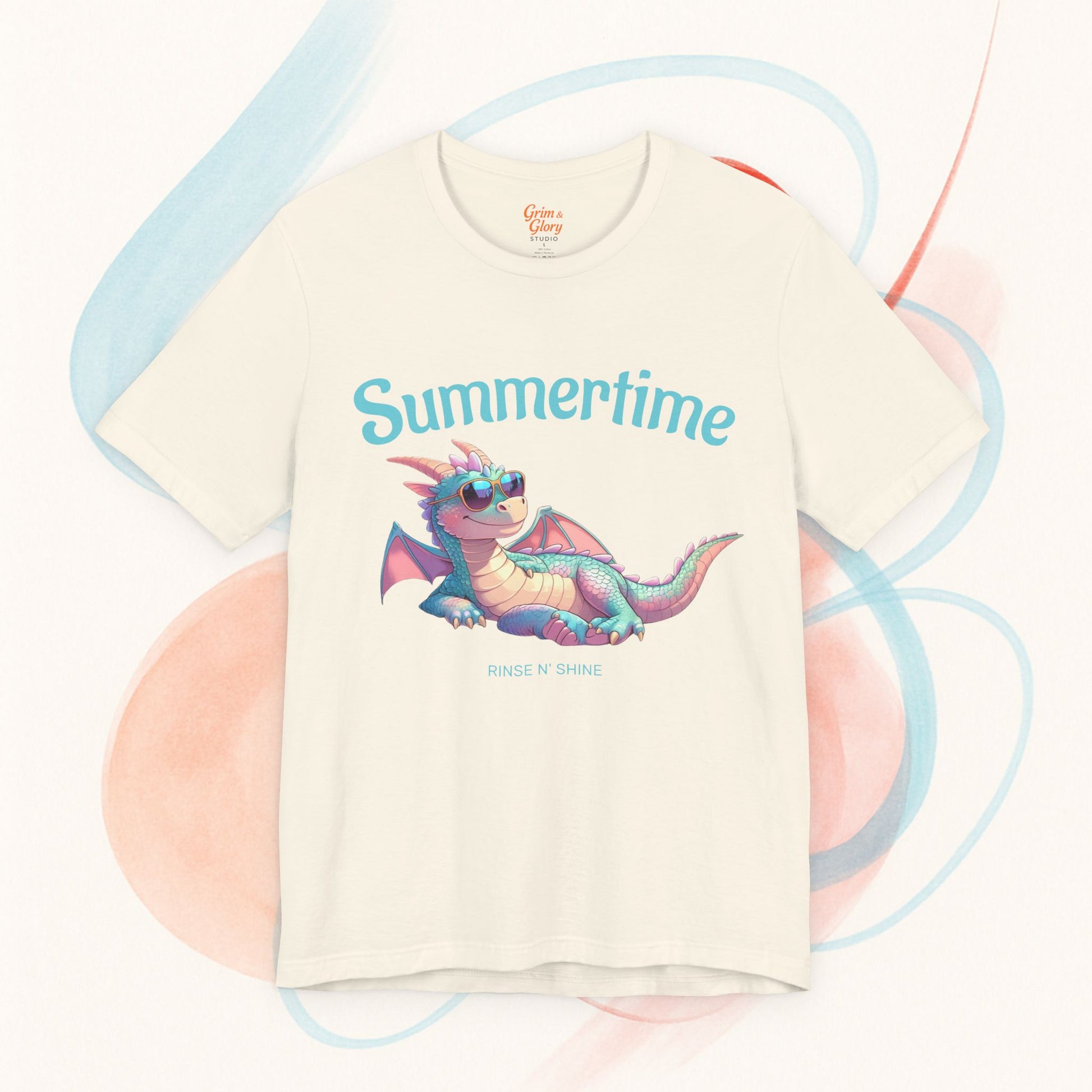 Lekfull Sommartröja med Drake – Unisex T-shirt med Drakmotiv, Magisk Fantasi T-shirt för Barn och Vuxna, Perfekt Present för Drakälskare