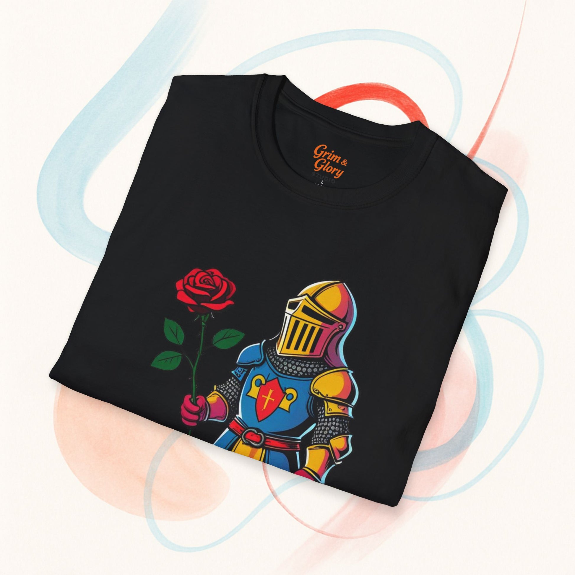 Charmig riddare-T-shirt, söt hjälte-T-shirt, rolig present till honom, alla hjärtans dag-present, unisex-T-shirt för spelare