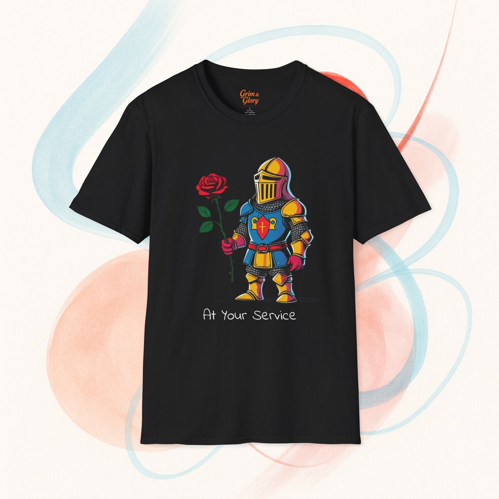 Charmig riddare-T-shirt, söt hjälte-T-shirt, rolig present till honom, alla hjärtans dag-present, unisex-T-shirt för spelare