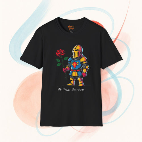 Charmig riddare-T-shirt, söt hjälte-T-shirt, rolig present till honom, alla hjärtans dag-present, unisex-T-shirt för spelare