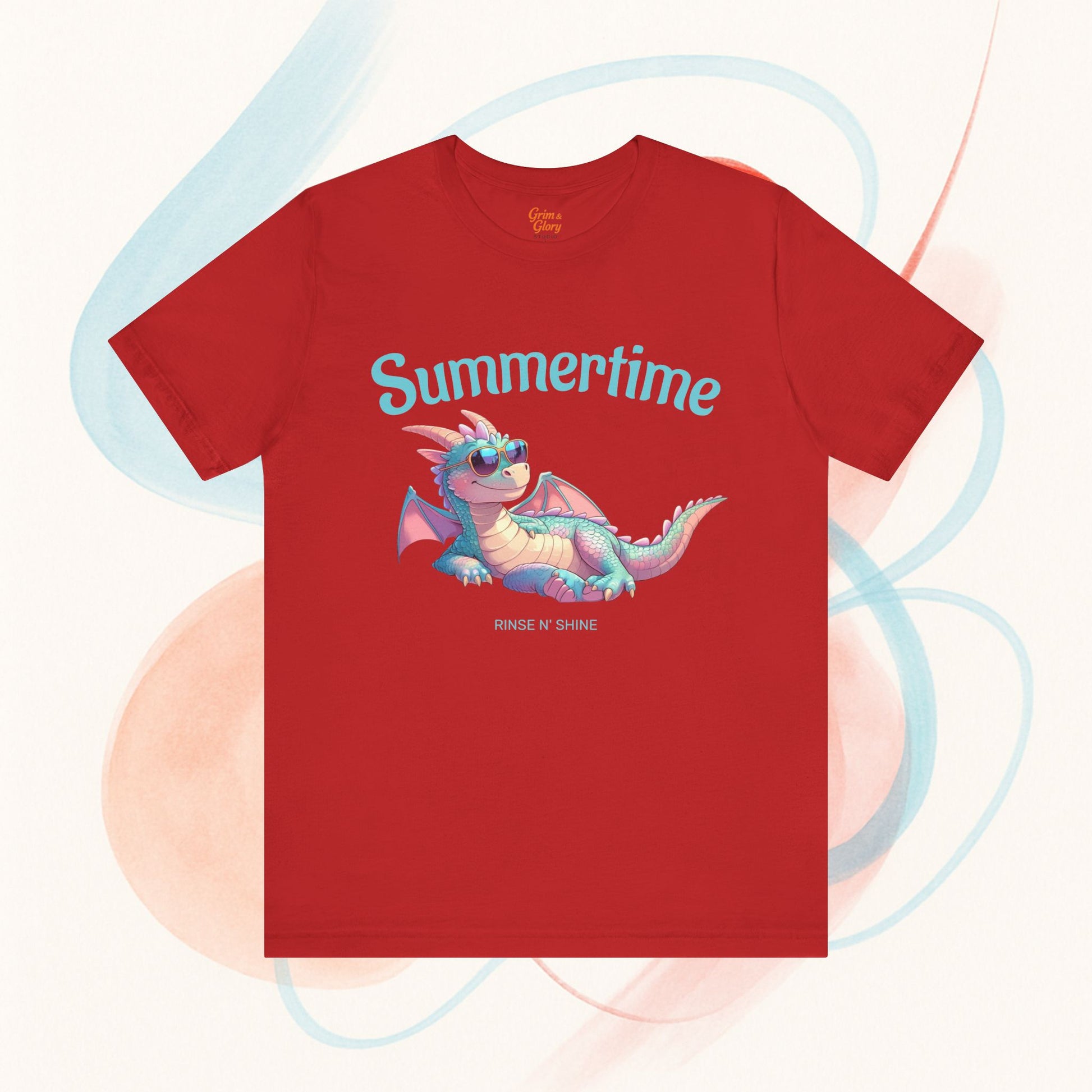 Lekfull Sommartröja med Drake – Unisex T-shirt med Drakmotiv, Magisk Fantasi T-shirt för Barn och Vuxna, Perfekt Present för Drakälskare