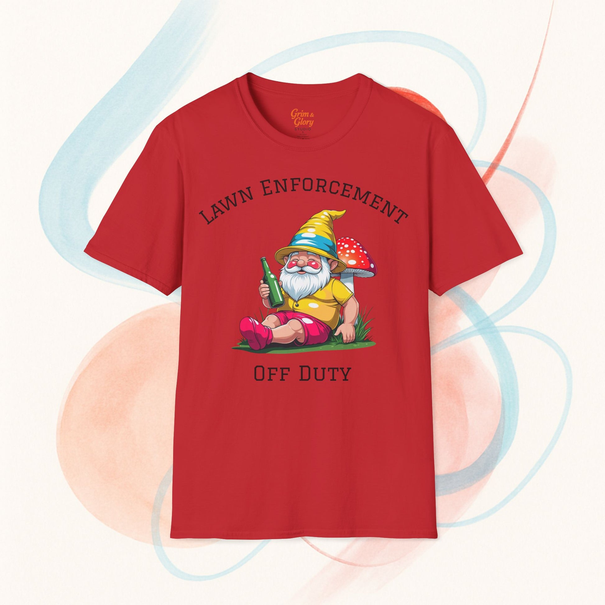 Funny Lawn Enforcement Off Duty T-Shirt, Gnome Shirt, Garden Humor Tee
