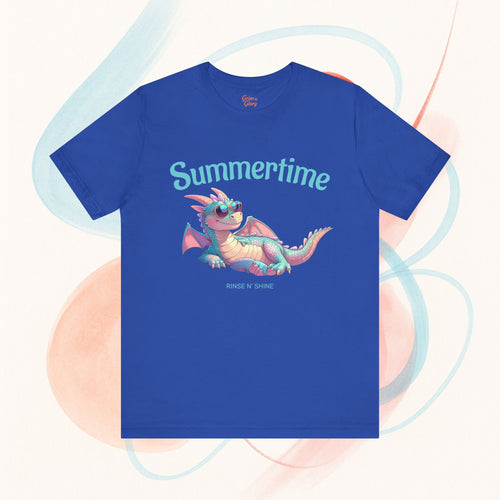 Lekfull Sommartröja med Drake – Unisex T-shirt med Drakmotiv, Magisk Fantasi T-shirt för Barn och Vuxna, Perfekt Present för Drakälskare