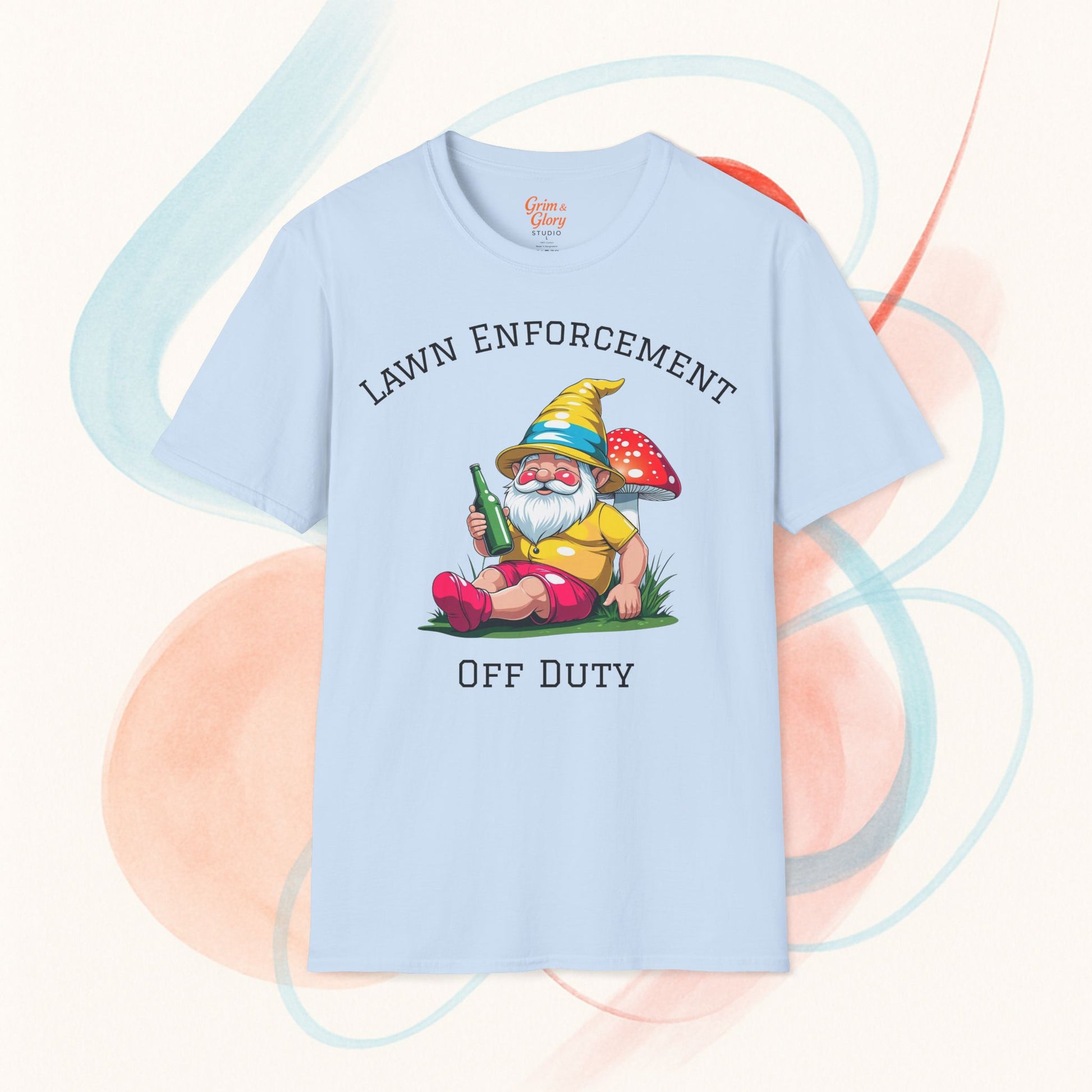 Funny Lawn Enforcement Off Duty T-Shirt, Gnome Shirt, Garden Humor Tee