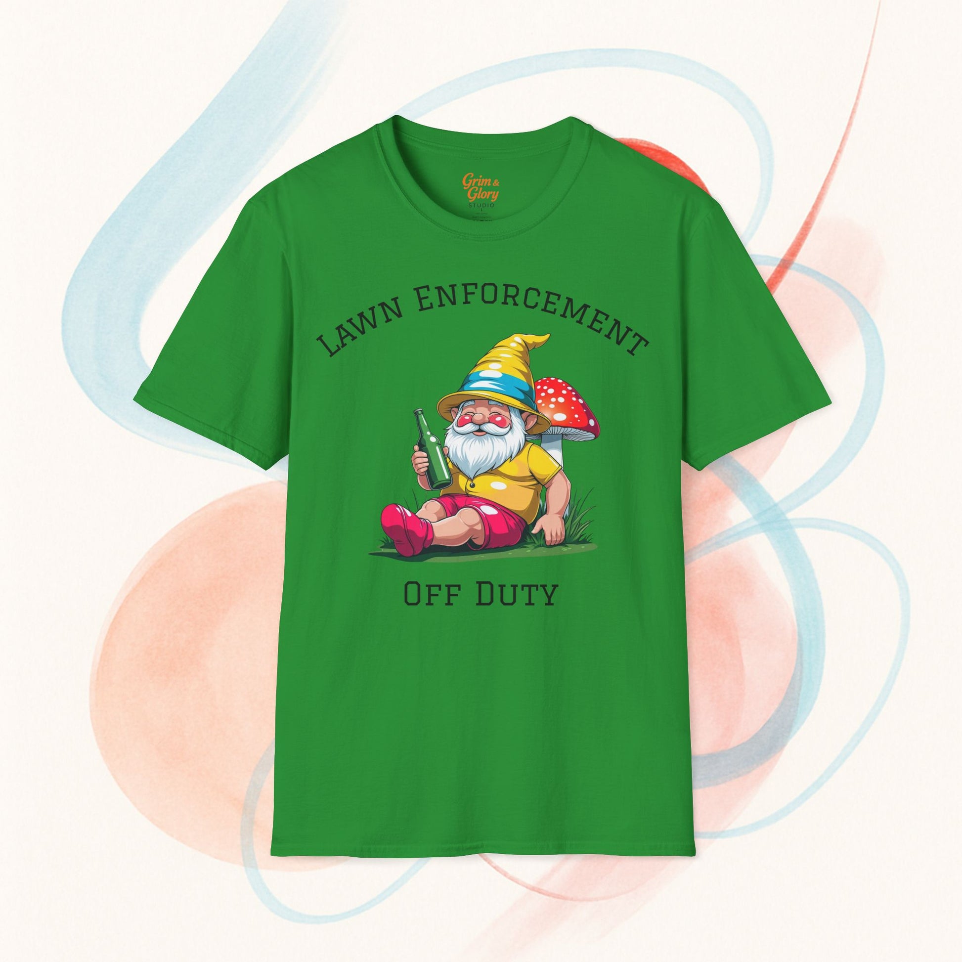 Funny Lawn Enforcement Off Duty T-Shirt, Gnome Shirt, Garden Humor Tee