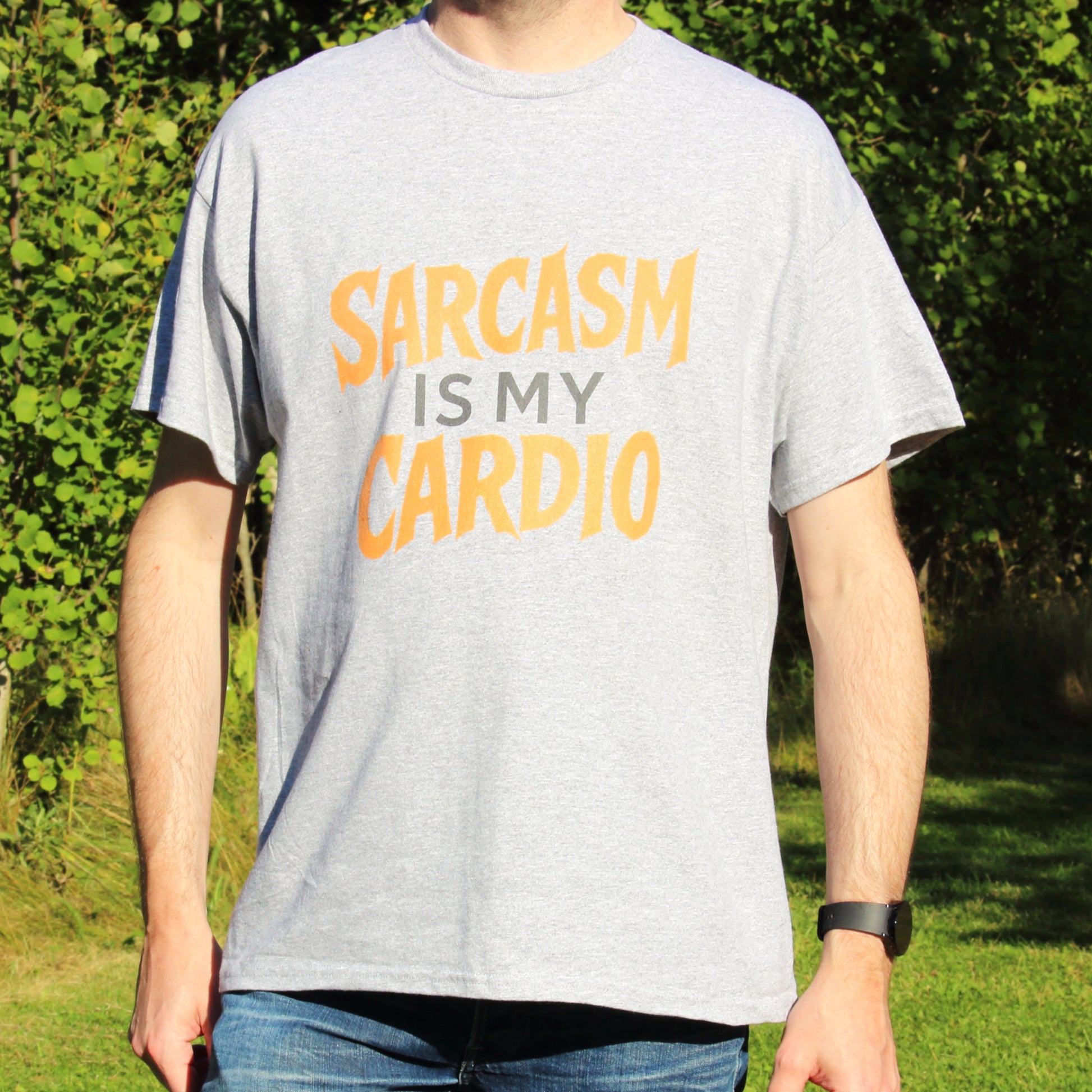 Sarcasm Is My Cardio T-shirt – Mörk Humor, Vass Grafisk Tröja, Unisex Casual
